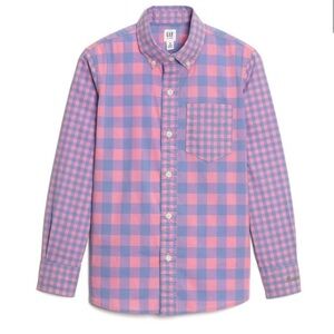GAP Sarah Jessica Parker Boys Gingham Button-Down Pink - Blue Size L